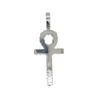 10K White Gold Egyptian Ankh Diamond Cross Pendant 4.04 CT 2.75"