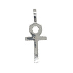 10K White Gold Egyptian Ankh Diamond Cross Pendant 2.47 CT 2.4"