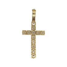 Load image into Gallery viewer, 14K Yellow Gold 40 Pointer Tennis Diamond Cross Pendant 5.17 CT 2.1&quot;
