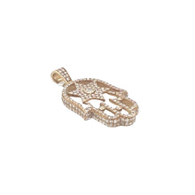 Load image into Gallery viewer, 14K Yellow Gold 3D Hamsa Star of David Diamond Pendant 1.54 CT 1.6&quot;
