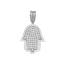 Load image into Gallery viewer, 10K White Gold Hamsa Diamond Pendant 2.04 CT 1.5&quot;
