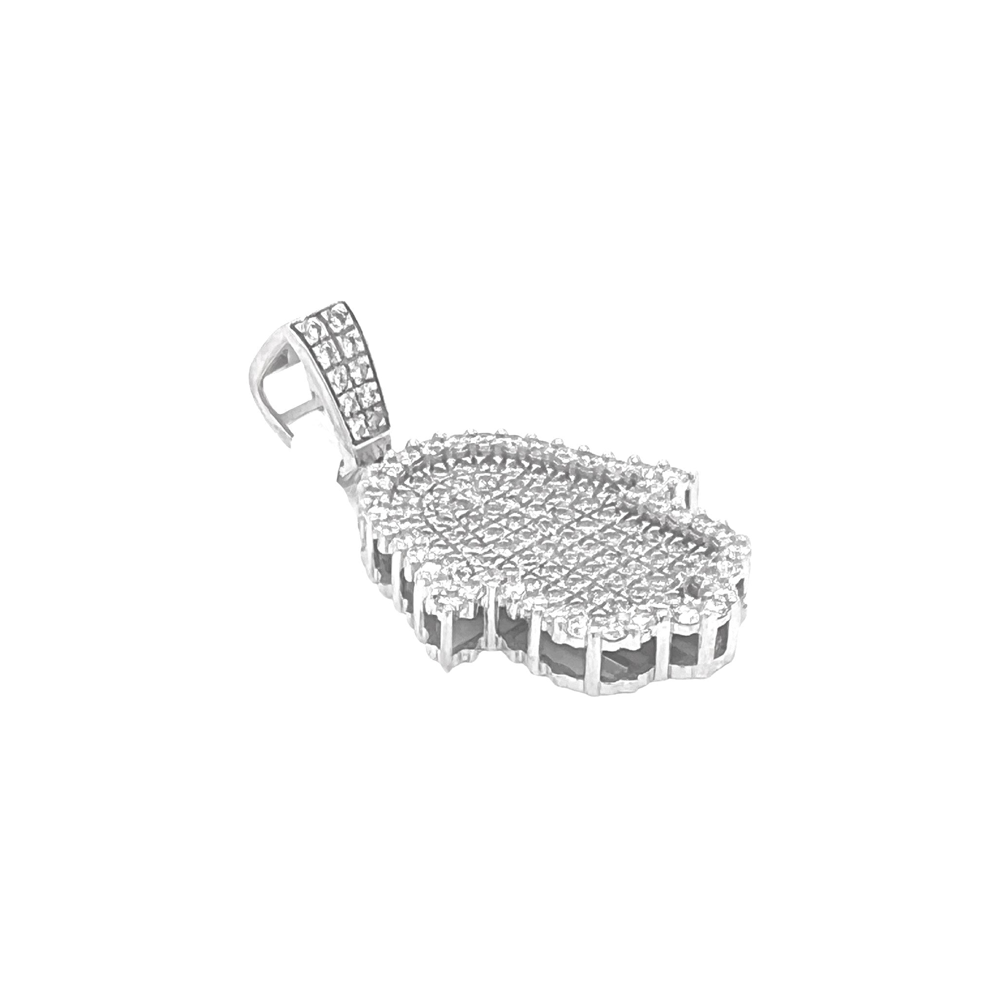 10K White Gold Hamsa Diamond Pendant 2.04 CT 1.5"