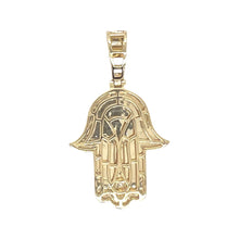 Load image into Gallery viewer, 10K Two-Tone Gold Hamsa Diamond Pendant 1.71 CT 1.75&quot;
