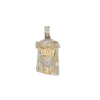 10K Yellow Gold Jesus Head Diamond Pendant 0.65 CT 1.65"