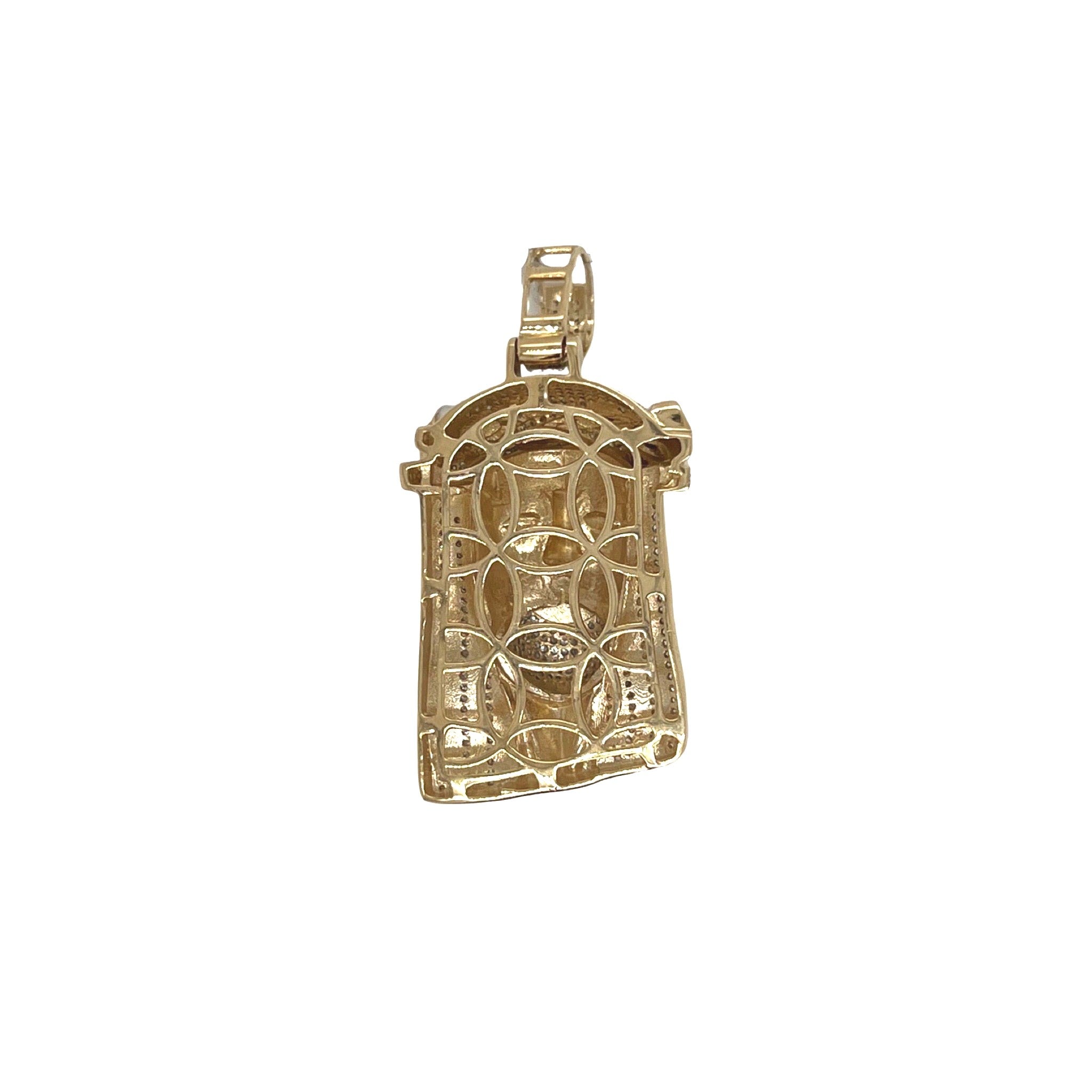 10K Yellow Gold Jesus Head Diamond Pendant 0.65 CT 1.65"