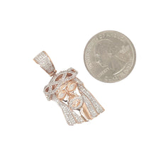 Load image into Gallery viewer, 10K Rose Gold Jesus Head Diamond Pendant 0.50 CT 1.5&quot;
