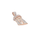 10K Rose Gold Jesus Head Diamond Pendant 0.50 CT 1.5"