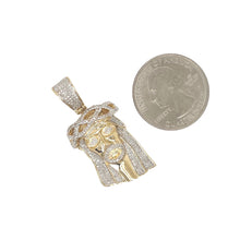 Load image into Gallery viewer, 10K Yellow Gold Jesus Head Diamond Pendant 0.50 CT 1.5&quot;
