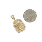 10K Yellow Gold Jesus Head Diamond Pendant 0.28 CT 1.4"