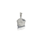 10K White Gold Matte Finish Jesus Head Diamond Pendant 0.31 CT 1.5"