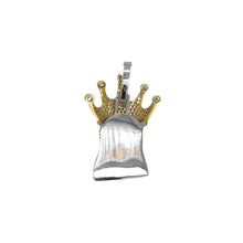 Load image into Gallery viewer, 10K Two-Tone Gold Crown Jesus Head VS Diamond Pendant 2.0 CT 1.5&quot;
