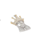 10K Two-Tone Gold Crown Jesus Head VS Diamond Pendant 2.0 CT 1.5"