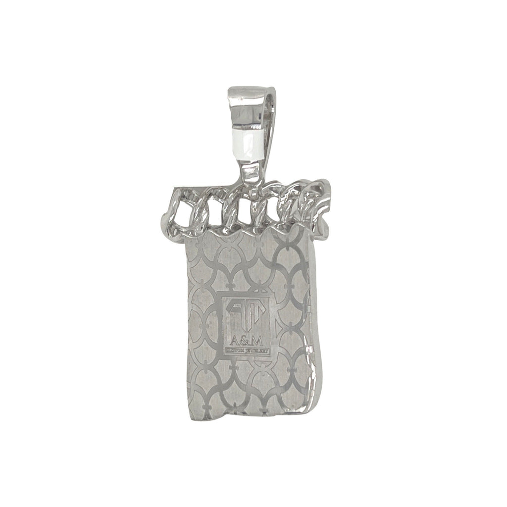 10K White Gold Cuban Crown Jesus Head Baguette Diamond Pendant 1.9 CT 1.75"