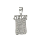 10K White Gold Cuban Crown Jesus Head Baguette Diamond Pendant 1.9 CT 1.75"