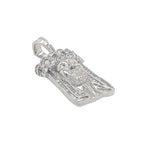10K White Gold Cuban Crown Jesus Head Baguette Diamond Pendant 1.9 CT 1.75"