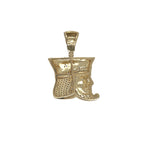10K Yellow Gold King Crown Jesus Head Diamond Pendant 0.95 CT 1.5"
