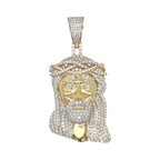 10K Yellow Gold Jesus Head VS Diamond Pendant 5.3 CT 2.6"