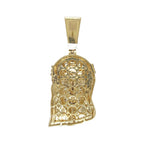 10K Yellow Gold Jesus Head Diamond Pendant 3.06 CT 2.75"