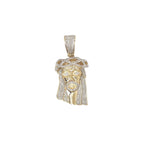10K Yellow Gold Jesus Head Diamond Pendant 0.50 CT 1.5"