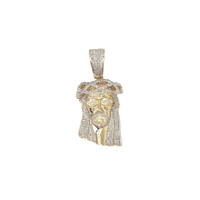 Load image into Gallery viewer, 10K Yellow Gold Jesus Head Diamond Pendant 0.50 CT 1.5&quot;
