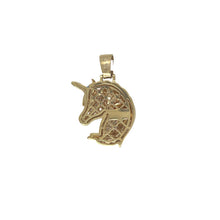 Load image into Gallery viewer, 10K Yellow Gold Multicolor Unicorn Diamond Pendant 1.0 CT 1.3&quot;
