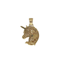 Load image into Gallery viewer, 10K Yellow Gold Unicorn Diamond Pendant 1.0 CT 1.3&quot;
