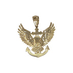 10K Yellow Gold Eagle Anchor Diamond Pendant 0.20 CT 1.6"
