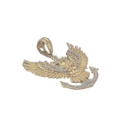 10K Yellow Gold Eagle Anchor Diamond Pendant 0.20 CT 1.6"
