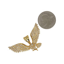 Load image into Gallery viewer, 10K Yellow Gold Flying Eagle Diamond Pendant 1.6 CT 1.25&quot;
