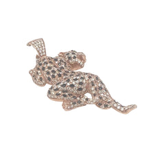 Load image into Gallery viewer, 14K Rose Gold Leopard Diamond Pendant 3.19 CT 2.5&quot;
