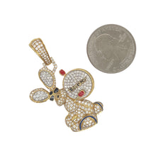 Load image into Gallery viewer, 14K Yellow Gold Energizer Bunny Diamond Pendant 2.5 CT 2&quot;
