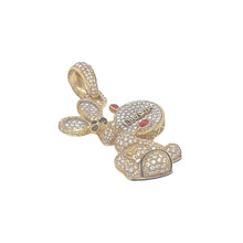 Load image into Gallery viewer, 14K Yellow Gold Energizer Bunny Diamond Pendant 2.5 CT 2&quot;
