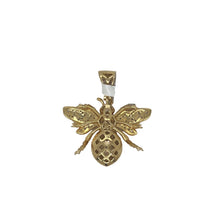 Load image into Gallery viewer, 10K Yellow Gold Designer Bee Diamond Pendant 1.34 CT 1.3&quot;
