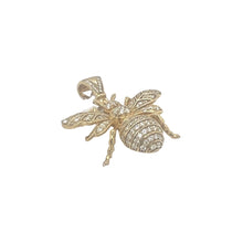 Load image into Gallery viewer, 10K Yellow Gold Designer Bee Diamond Pendant 1.34 CT 1.3&quot;
