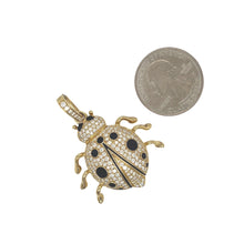 Load image into Gallery viewer, 10K Yellow Gold Lady Bird VS Diamond Pendant 1.9 CT 1.75&quot;
