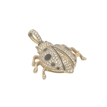 Load image into Gallery viewer, 10K Yellow Gold Lady Bird VS Diamond Pendant 1.9 CT 1.75&quot;
