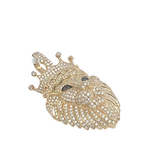 Load image into Gallery viewer, 10K Yellow Gold Lion Crown Head VS Diamond Pendant 3.11 CT 2.1&quot;
