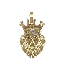 Load image into Gallery viewer, 10K Yellow Gold Lion Crown Head Diamond Pendant 2.54 CT 2.1&quot;
