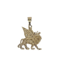 Load image into Gallery viewer, 10K Yellow Gold Lion Crown with Wings Diamond Pendant 1.82 CT 1.5&quot;
