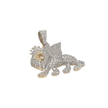 Load image into Gallery viewer, 10K Yellow Gold Lion Crown with Wings Diamond Pendant 1.82 CT 1.5&quot;
