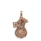 10K Rose Gold Moneybag in Hand VS Diamond Pendant 3.42 CT 2"