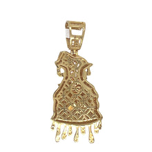 Load image into Gallery viewer, 10K Yellow Gold Dripping Moneybag VS Diamond Pendant 3.75 CT 2&quot;
