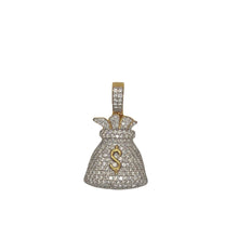 Load image into Gallery viewer, 14K Yellow Gold Moneybag VS Diamond Pendant 2.0 CT 1.25&quot;
