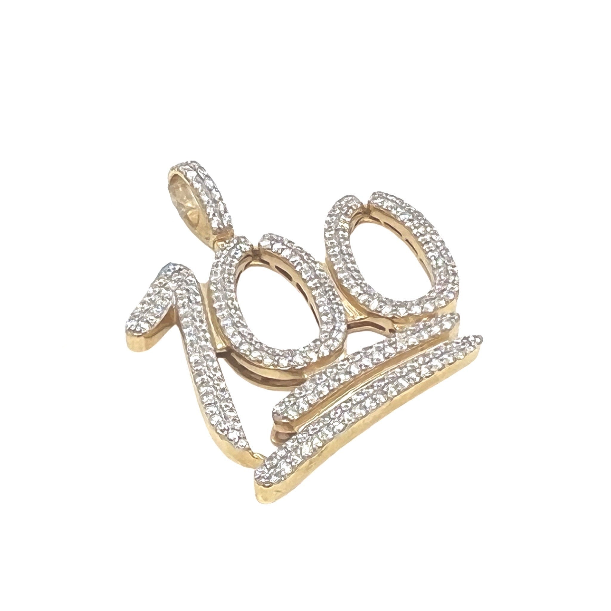 10K Yellow Gold💯100 Emoji Diamond Pendant 2.5 CT 1.75"