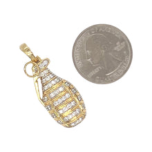 Load image into Gallery viewer, 10K Yellow Gold Grenade Diamond Pendant 1.25 CT 1.5&quot;
