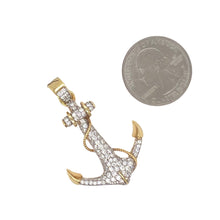 Load image into Gallery viewer, 10K Yellow Gold Anchor VS Diamond Pendant 2.35 CT 1.75&quot;
