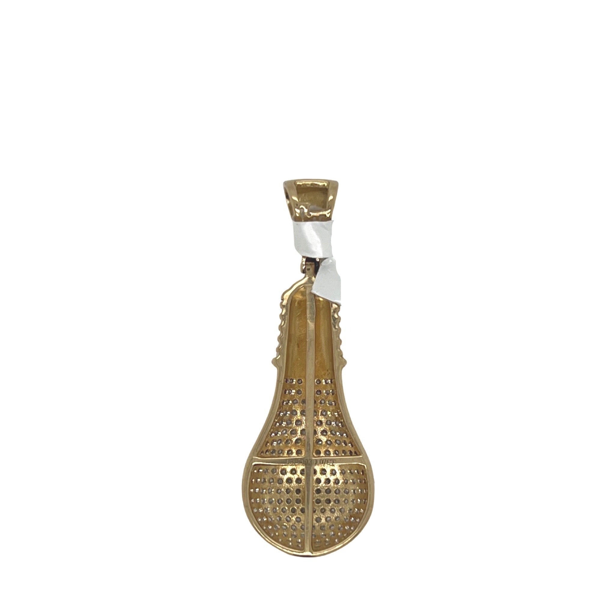 10K Yellow Gold Light Bulb Diamond Pendant 1.07 CT 1.65"