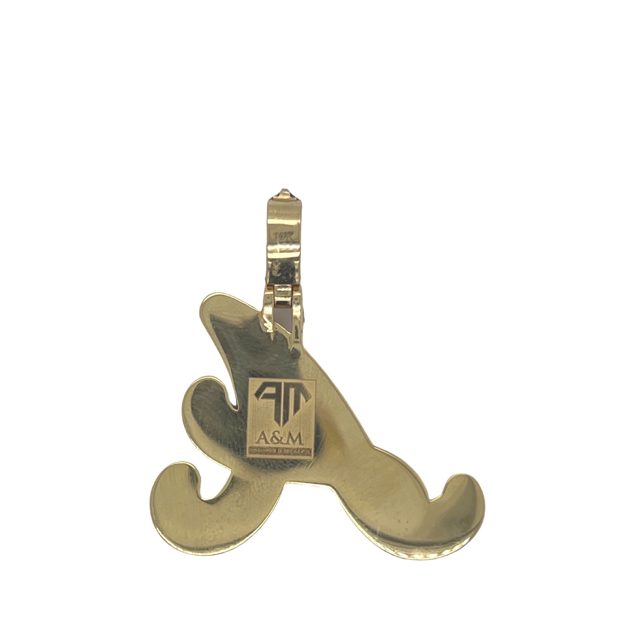 Custom 10K Yellow Gold Atlanta Braves Logo Diamond Pendant 1.02 CT 1.65"