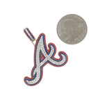Custom 10K Yellow Gold Atlanta Braves Logo Diamond Pendant 1.02 CT 1.65"