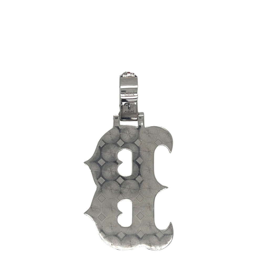 Custom 10K White Gold Boston Red Sox Logo Diamond Pendant 0.76 CT 1.75"